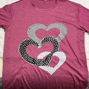 Heart Print Shirt in Pink